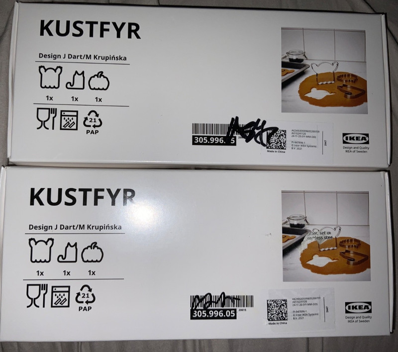2 SeIs IKEA KUSTFYR Pastry Cookie Cutter Ghost Cat Pumpkin Stainless Steel