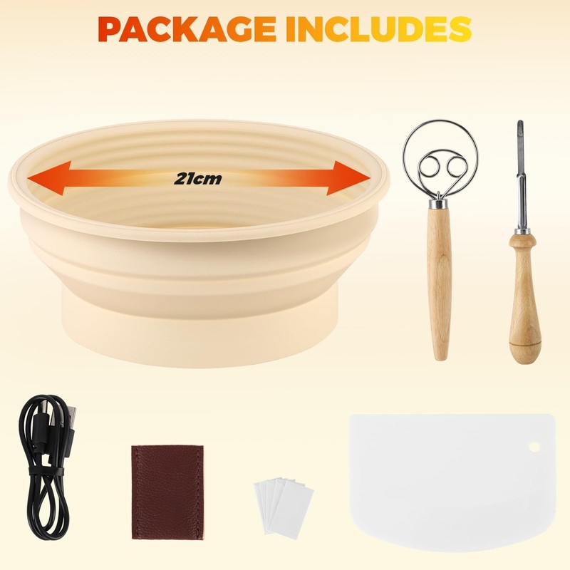 Heated Bread Proofing Basket & Sourdough Starter Kit | 8QT Temperature Contro... gallery