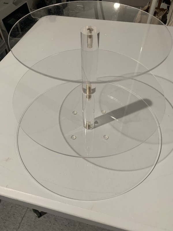 3-tier Acrylic Cupcake Stand With Box - 8 In, 10 In And 12 In Circles gallery