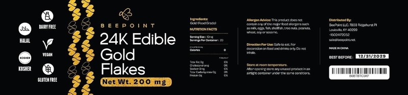 24K Edible Gold Foil Sheets - 200mg Gold Foil gallery