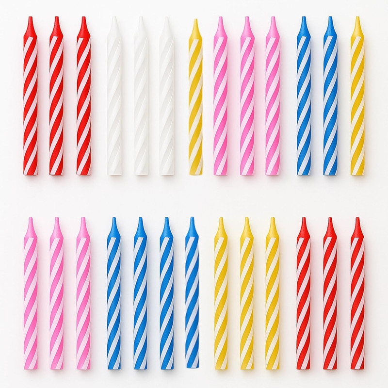 By Tugba Aydan - Birthday Candle - 144 Count Mix Color Birthday Candles for Cake gallery