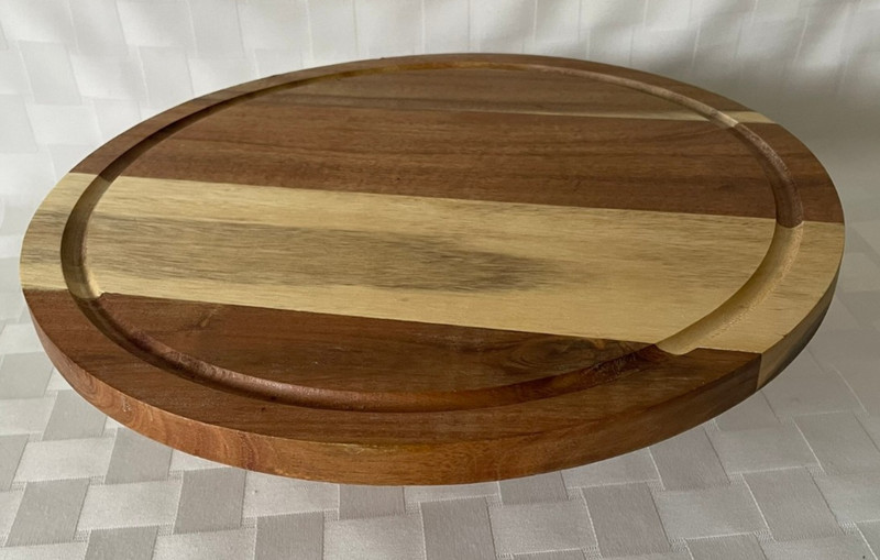 Libbey Acaciawood 11.25" Wood Cake Stand Pedestal Base ~ Farmhouse ~ No Dome gallery
