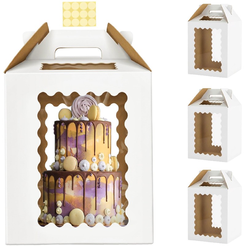 3 Pack 12in Tall Cake Boxes for Tier Cakes, 12x12x14 Inch Tiered Cake Box,Tal…