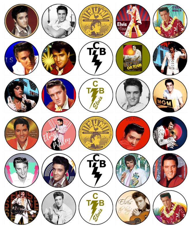 Elvis Presley Cake Topper – Edible Icing - Rock n Roll Cake Decoration - 3 Sizes gallery