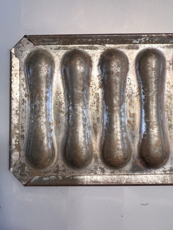 Cigar Shaped Chocolate or Candy Mold 10 Bars Metal Made in France gallery