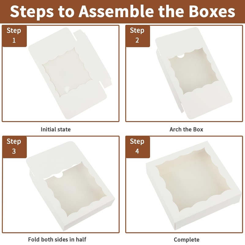 Individual Cookie Boxes 4.5 Inch Square Small Gift Mini Donut Dessert 100 PCS gallery