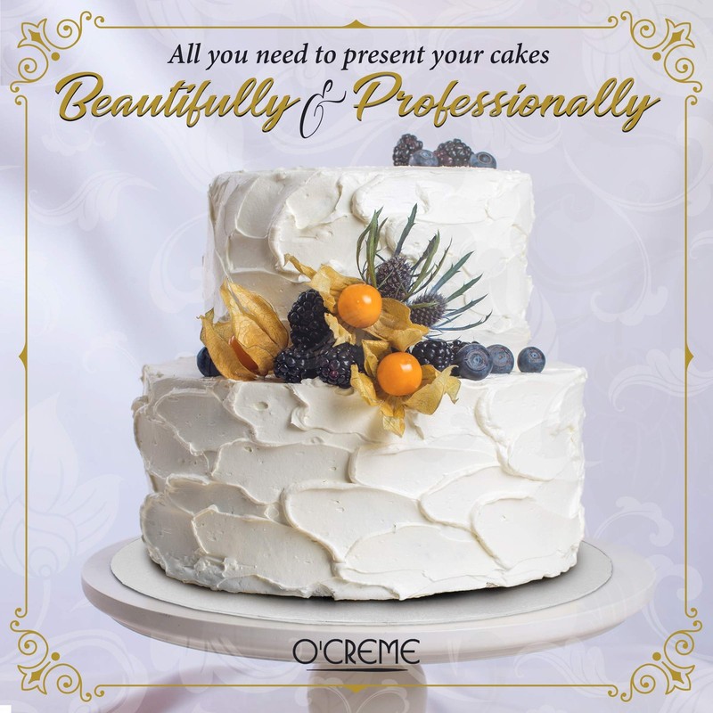 10 Pack 8 Inch White Round Cake Drum Board 1/4 Inch Thick Pastry Base gallery