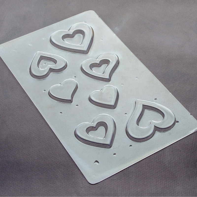 Heart 14 Chocolate Candy Mold, St Valentine's Day Cake Topper, Plaster Soap Mold gallery