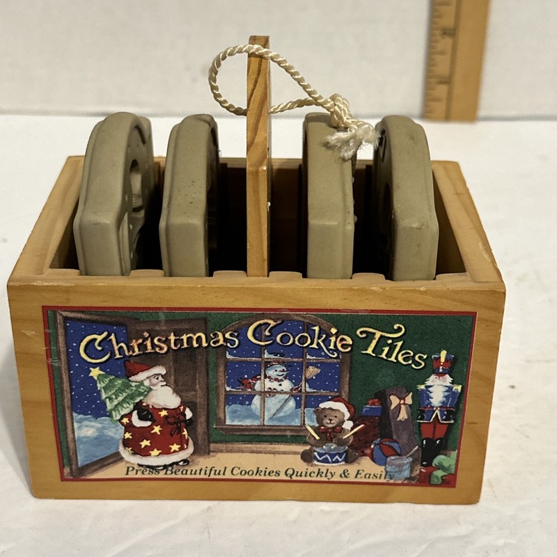 Brown Bag Christmas Cookie Tiles 1999 Vintage 4 Cookie Tiles Molds