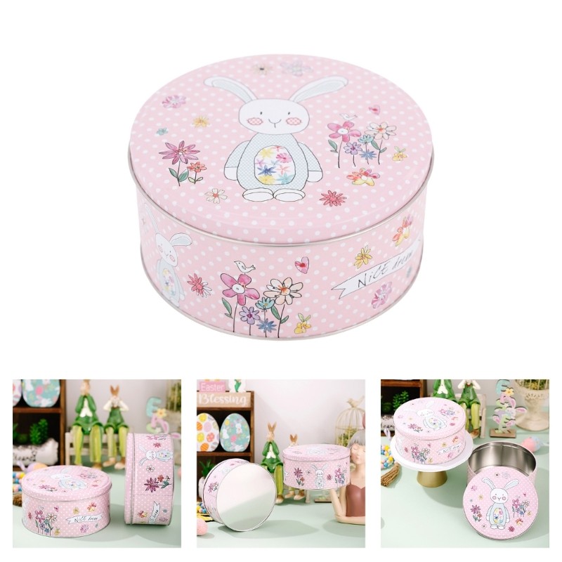 Pink Rabbit Metal Storage Box Cookie Candy Container For Candy Sweets Jewelry gallery