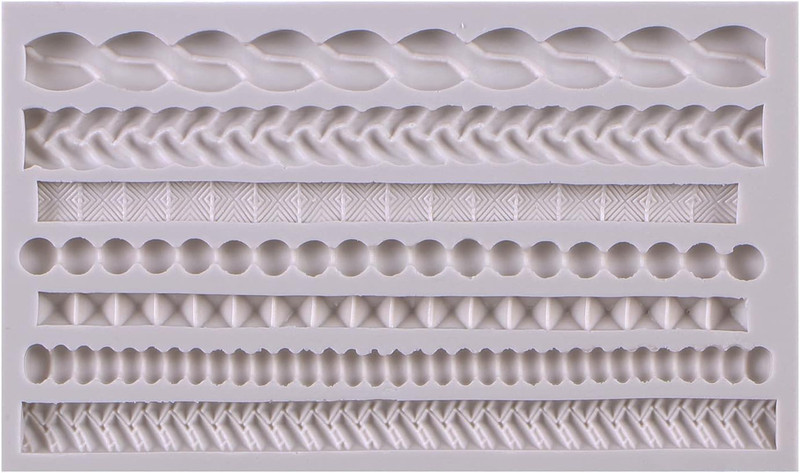 Scroll Lace Fondant Molds, Baroque Chocolate Frame Decor, Clay Frame Relief Moul gallery