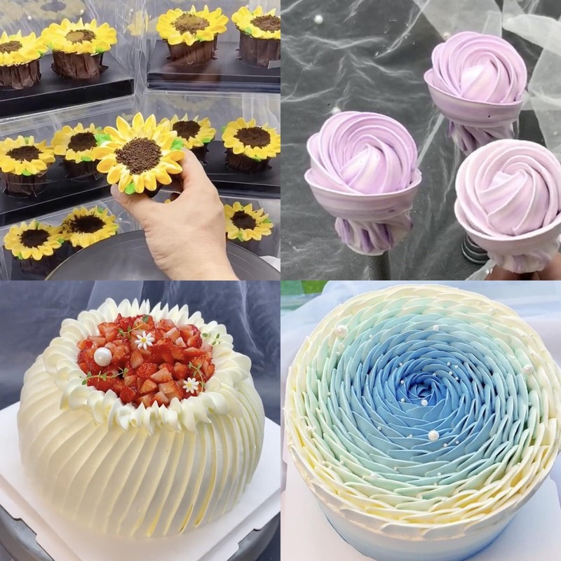 7 Pcs Rose Flower Petal Piping Tips Set Icing Frosting Decorative Nozzle Tips gallery
