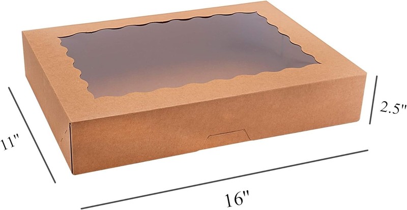 20-Pack Bakery Boxes with Window - 16"x11"x2.5" gallery