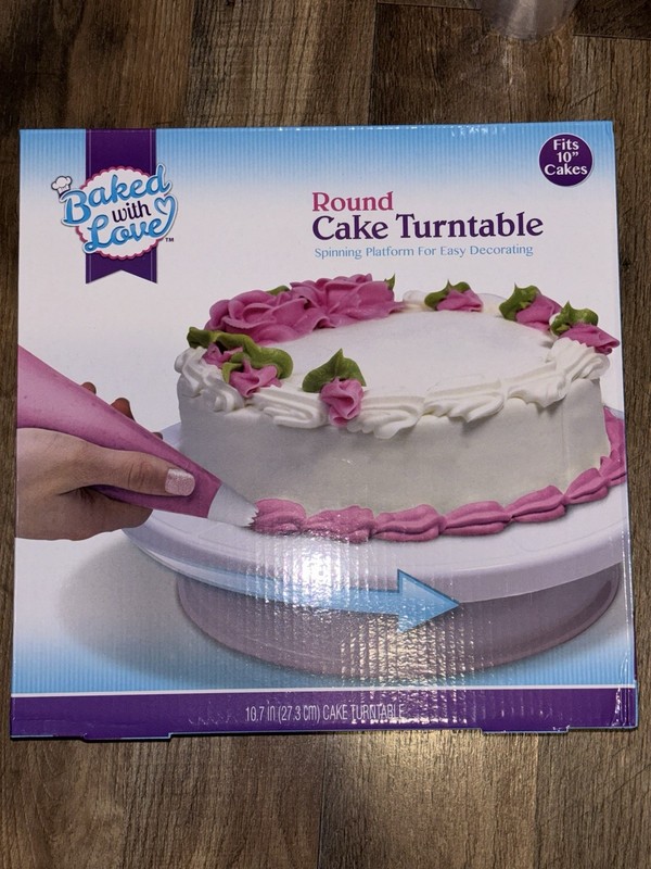 Round Cake Turntable 10” Decorating Stand Spinning Platform New