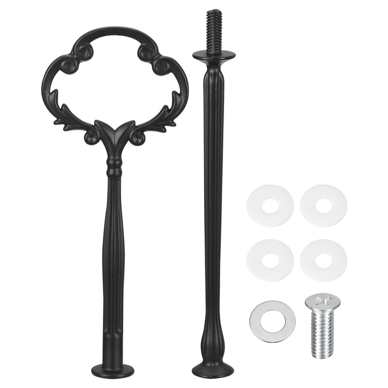 2-Tier Cupcake Stand Hardware Fitting for Cake Stand Flower Black