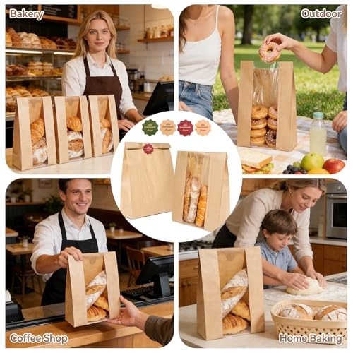 pcs Paper Bread Bags, Sourdough Bread Bags for Homemade Bread, Large Bakery 25 gallery
