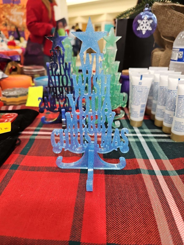 “We wish” stand- Blue