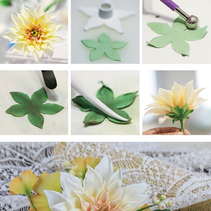 Dahlia Sugar Flower Veining Molds Fondant Cutters Gumpaste Cake Craft Tools(1... gallery