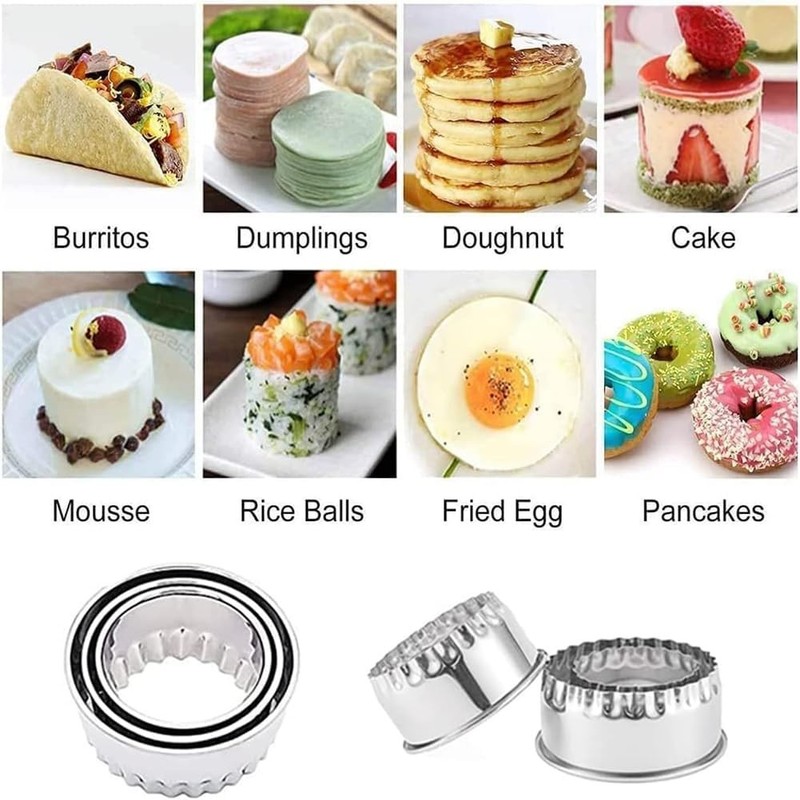 Biscuit Cutters, Round Cookie Cutters/Stainless Steel Dumpling Cutters/Cake Past gallery