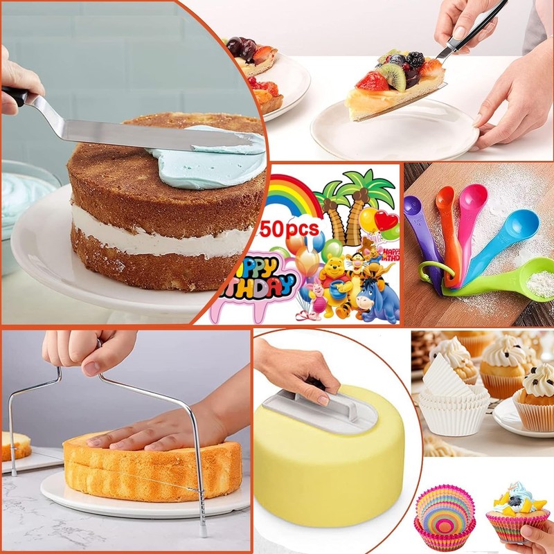 540PCS Cake Decorating Kit - Baking Supplies with 4 Springform Pans, Rotating Tu gallery