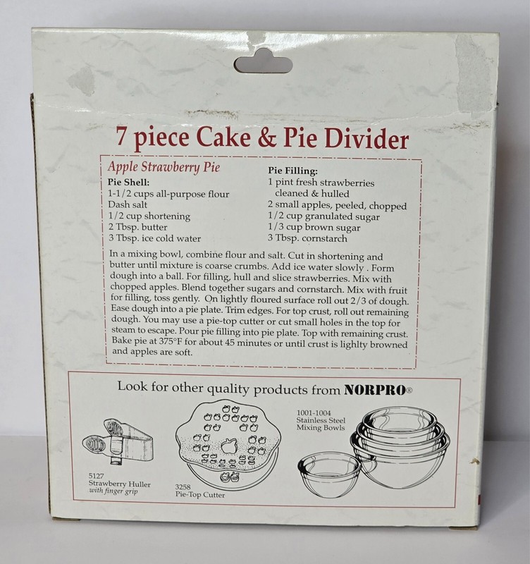 NORPRO 7 PIECE CAKE AND PIE DIVIDER ITEM #3264 NEW IN BOX gallery
