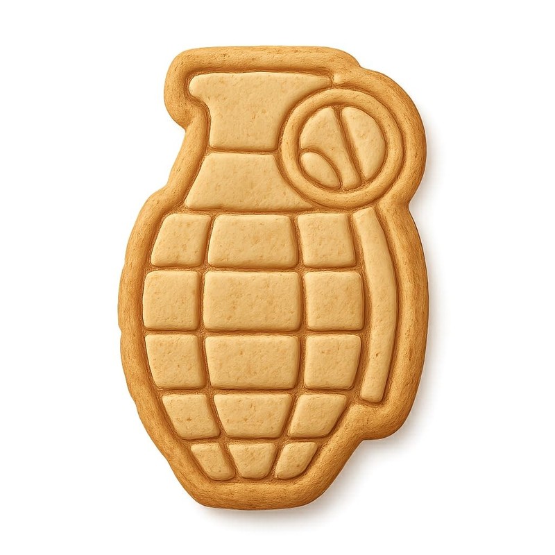 Classic Grenade Cookie Cutter & Stamp, Fondant & Clay Cutter - 2.7x4"