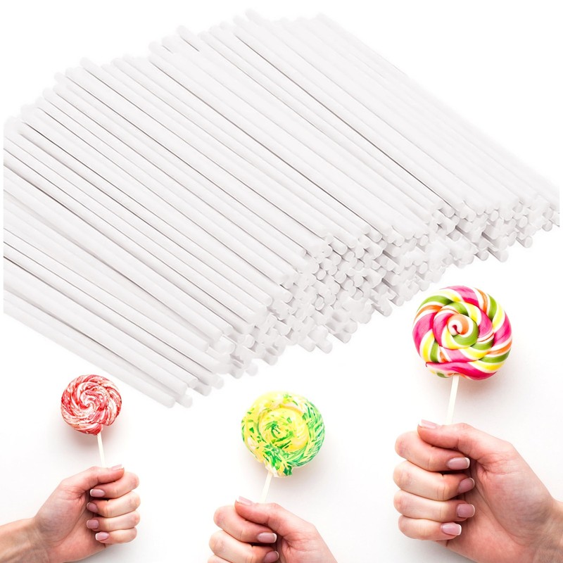 6-Inch White Paper Cake Pop Sticks – Premium 100 Pack | 6×1/7 inches,