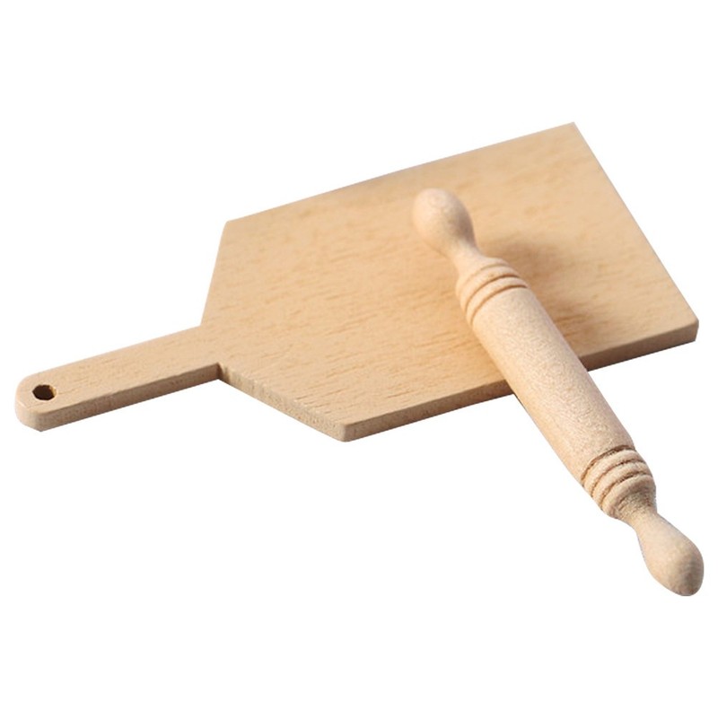 Mini Rolling Pin And Mini Board For Kids Doll House Decoration Toy gallery