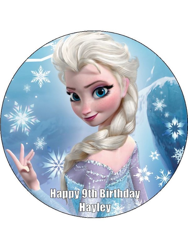 Frozen Elsa Cake Topper Edible Wafer Birthday Cake Decorations #01 (3 Sizes)