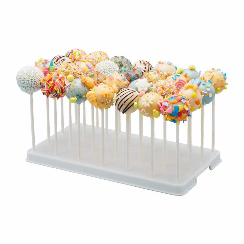 White 28 Holes Cake Pop Stand Candy Lollipop Display Holder Party Dessert