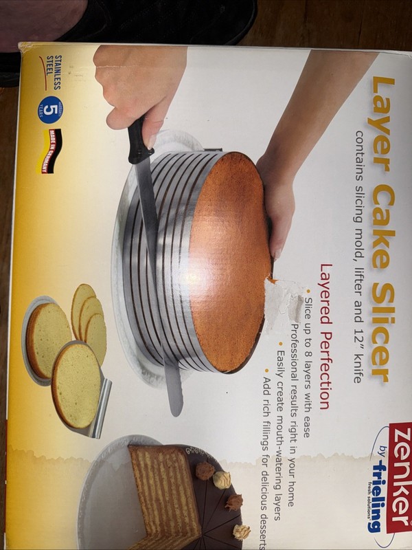 Zenker by Frieling 8 Layer Cake Slicer, Lifter & Knife in Box NEVER USED Germany
