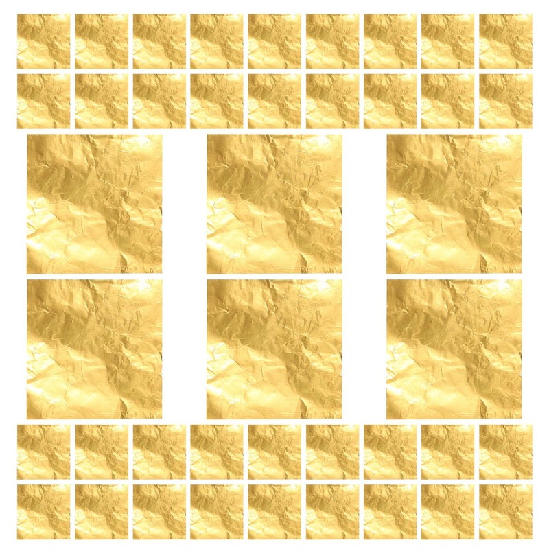 100pcs Square Sweets Candy Chocolate Lolly Aluminum Foil Wrappers Gold Q5A9