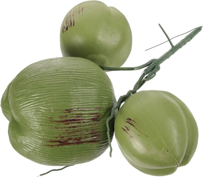 Artificial Coconuts for Decorat 13.38 Inch Lifelike Fake Coconut Fruit