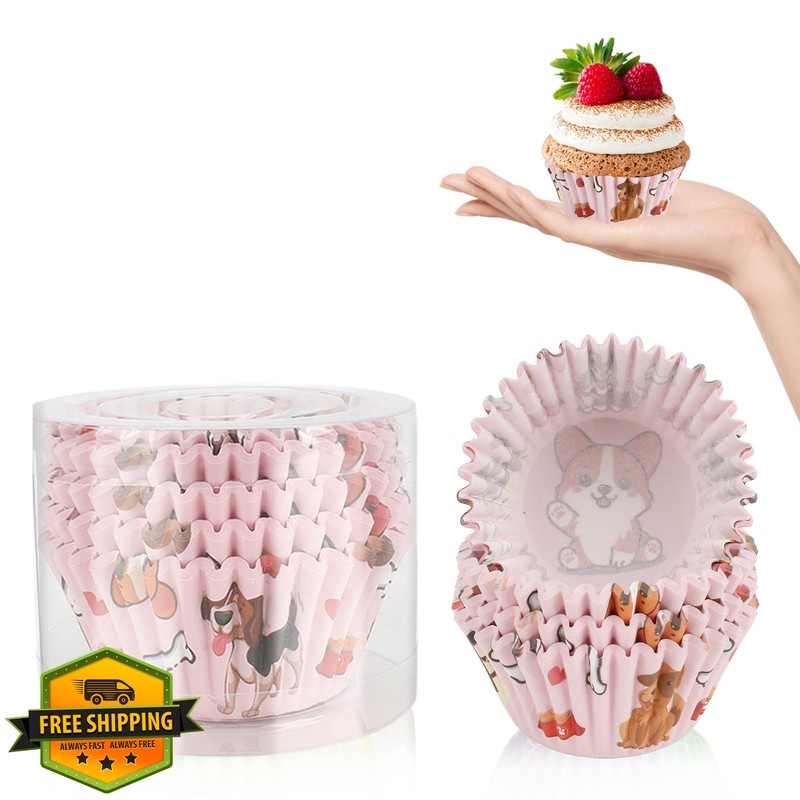 Kiopdse Dog Themed Muffin Liners 100pc Standard