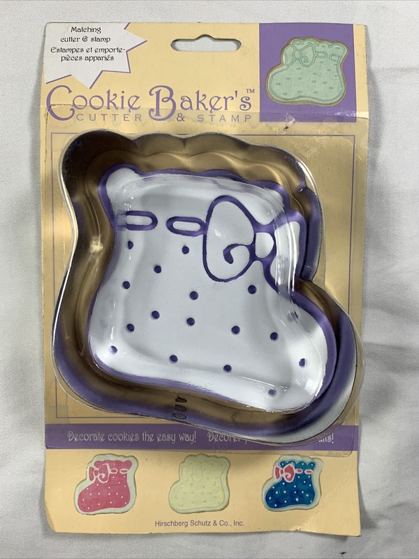 COOKIE BAKER’S: CUTTER & STAMP – baby sock #CB1982-123 Metal & Foam