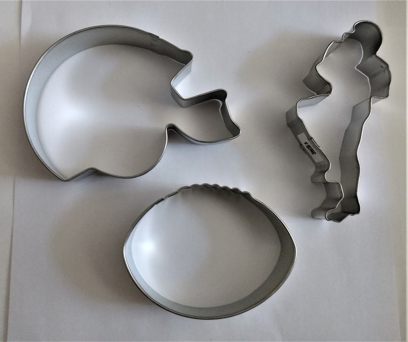 Football Cookie Cutter Set (3 pc) Football Player, Football, Helmet
