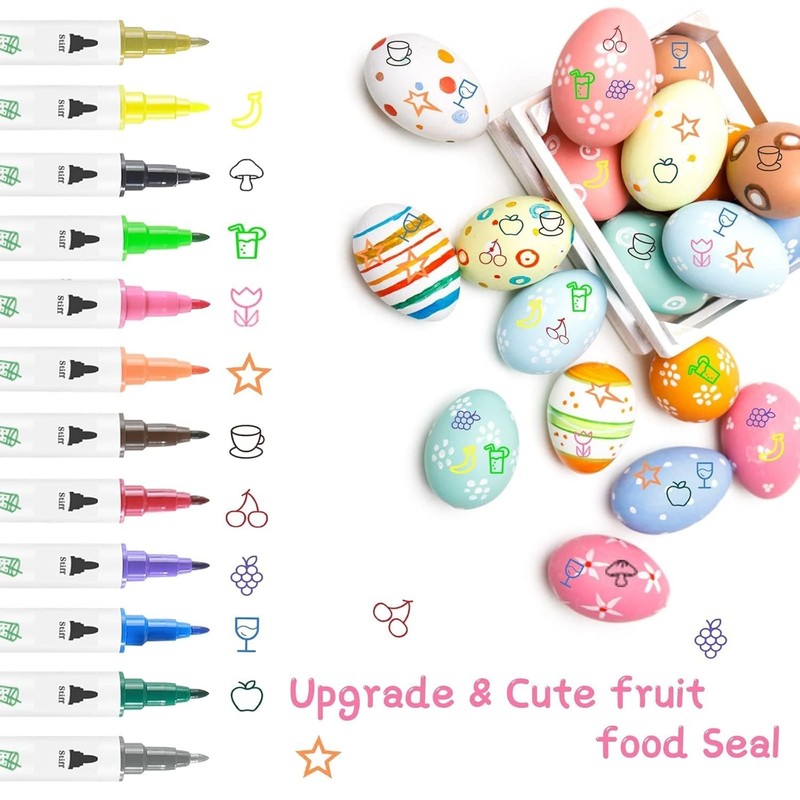 Edible Markers for Cookie Decorating,12Pcs Food Coloring Pens, Double Side Fo... gallery