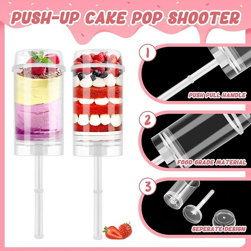 Push Pop Cake Containers Reusable Clear Dessert Shooters Parties Events New gallery