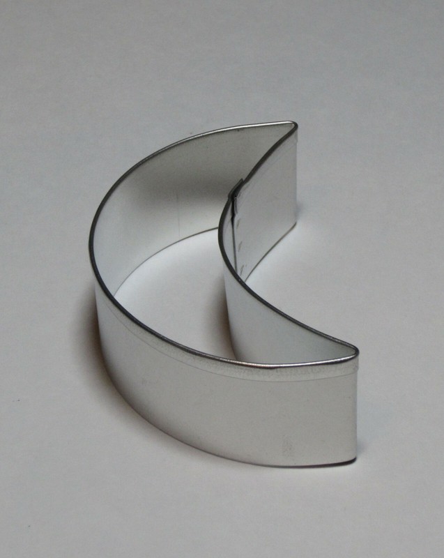 3" Crescent Cookie Cutter Tin Steel Quarter Moon Baby Shower Astronaut Night gallery