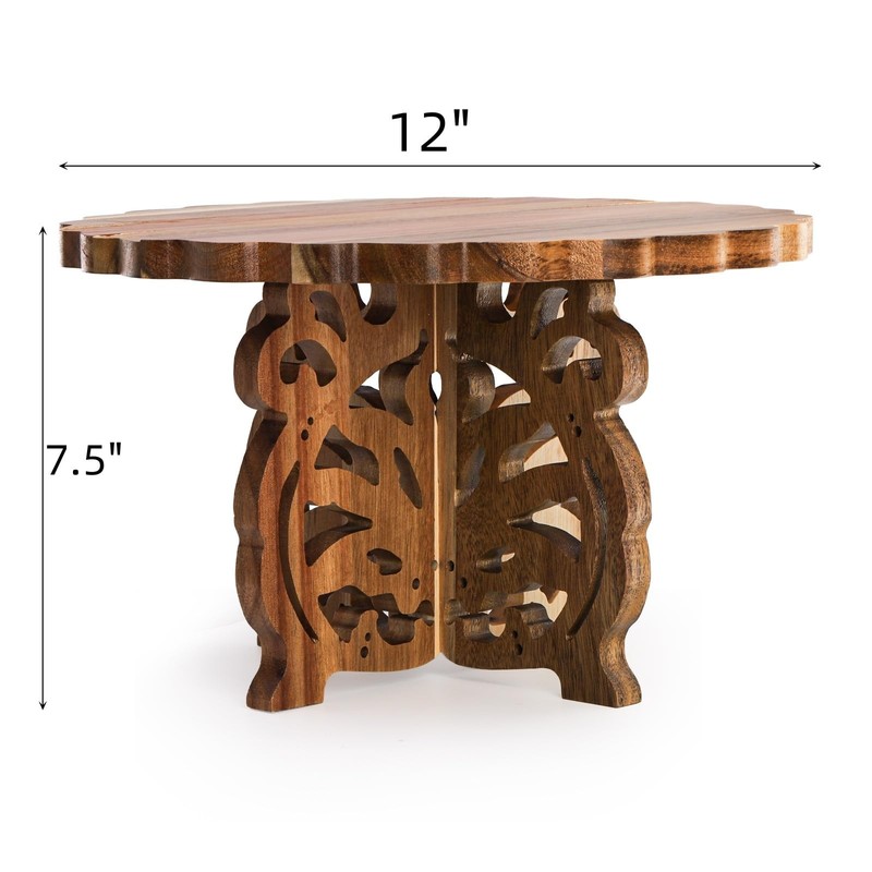 Eorbow 12" Wood Cake Stand, Acacia Wooden Rustic Cupcake Holder, Wedding Tabl... gallery
