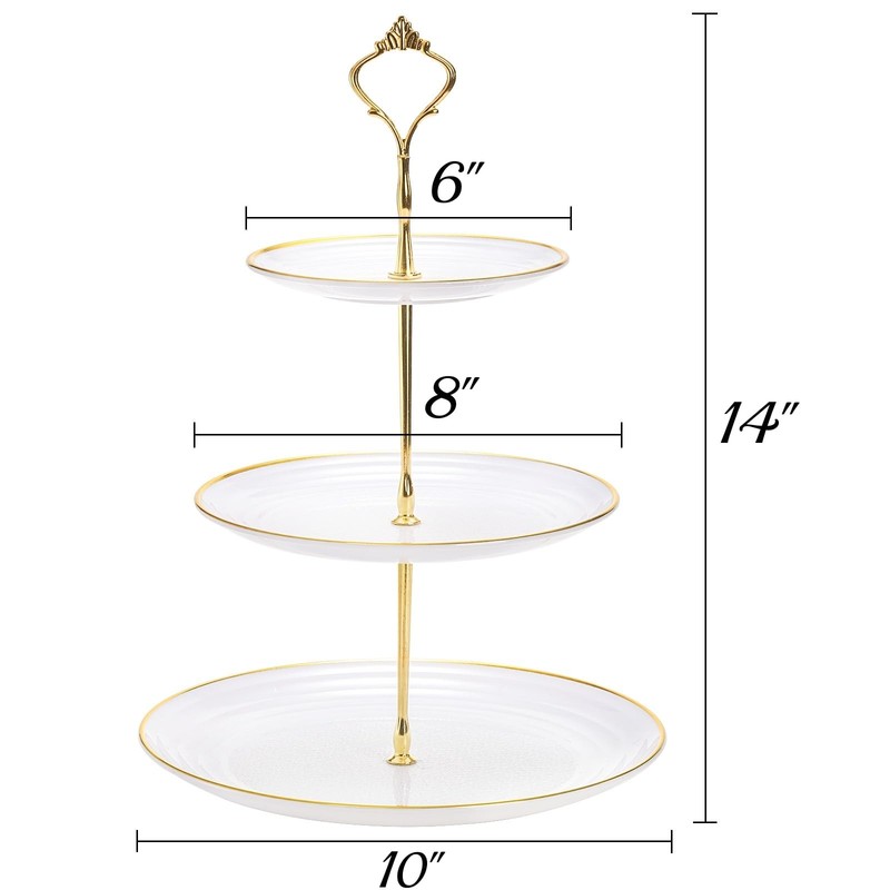 3 Pack Tiered Cupcake Stand, Plastic Cupcake Stand Tower, 3 Tier Round Shape ... gallery