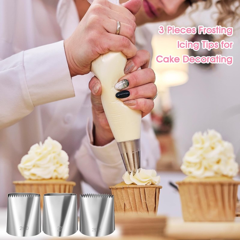 Large Piping Tips Set Stainless Steel Cake Decorating Frosting Nozzles 3 PCS gallery