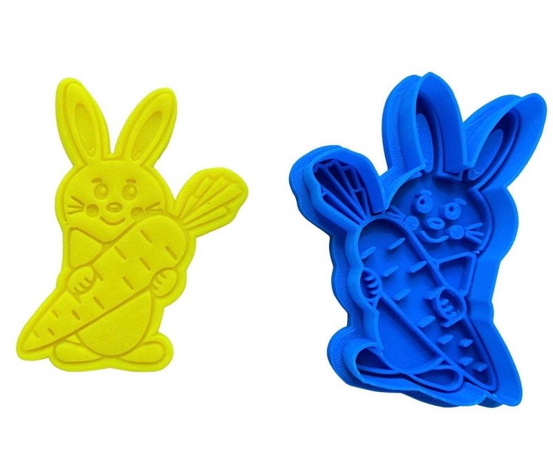 Easter boy girl bunny Cookie Cutter and stamp Fondant Embosser Bake tool Clay to gallery