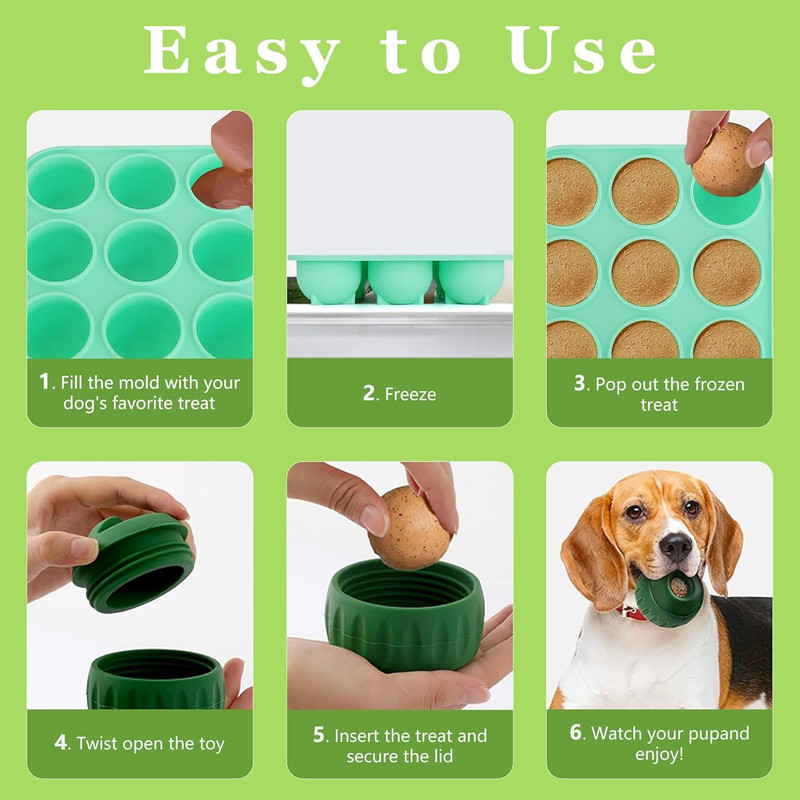 9Cavities Silicone Dog Treat Mold for Woof Pupsicle & Power Chewer Pupsicle, Fro gallery