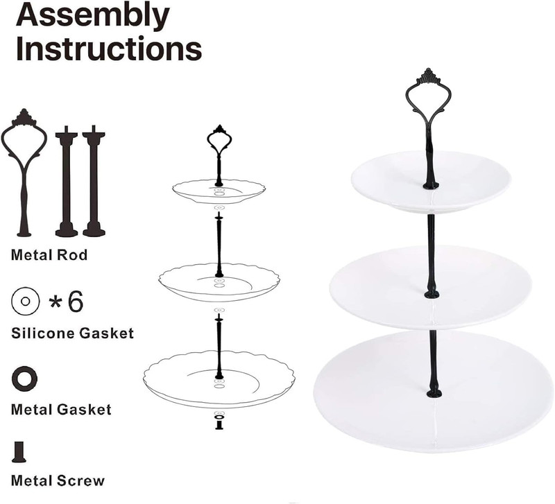 6 Sets 3 Tier Cake Plate Stand Stand Handle, Cake Stand Hardware Handle Fittings gallery
