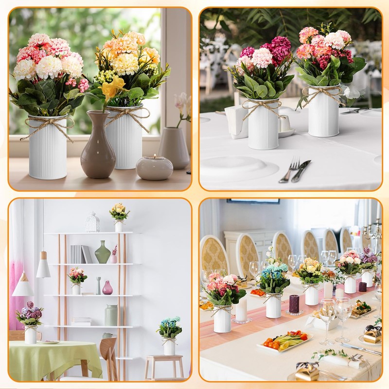 Wavwavw 6 Sets Flower Centerpieces For Tables Decor Artificial Hydrangeas Vase gallery