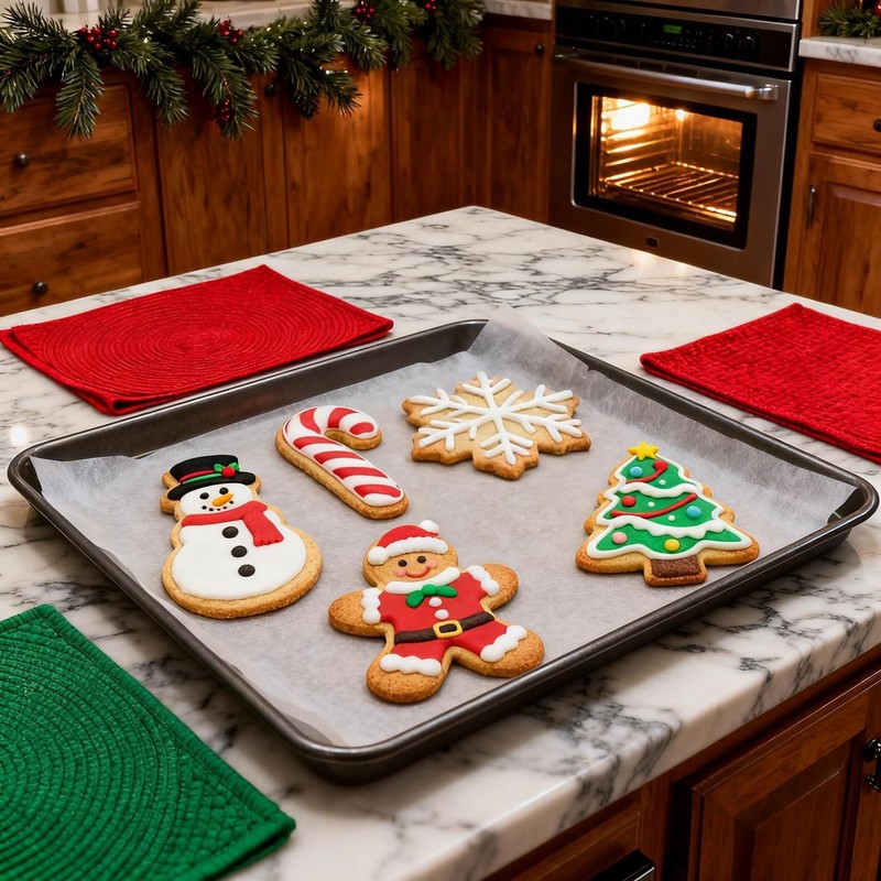 Christmas Cookie Cutters Large - 5 Pieces - Gingerbread Man, Christmas Tree, Sno gallery