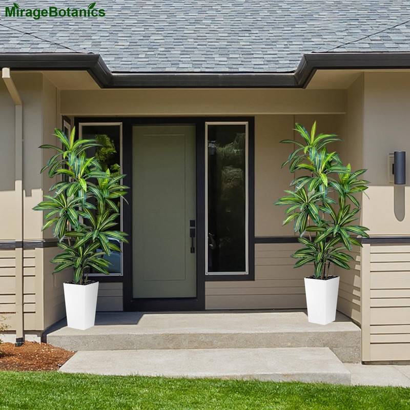 Miragebotanics Artificial Dracaena Tree 7Ft Tall Fake Plant Whiteplanter - gallery