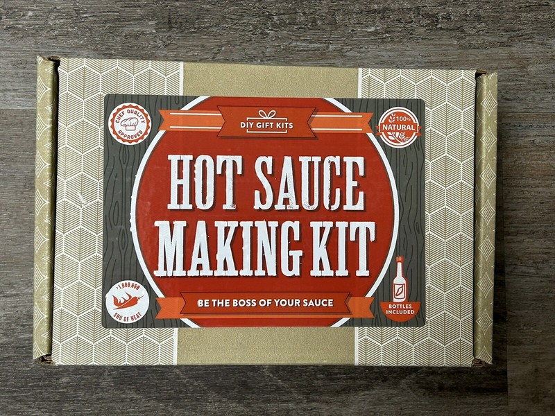 DIY Gift Kits Standard Hot Sauce Making Kit with 3 Bottles, Funnel, & Peppers