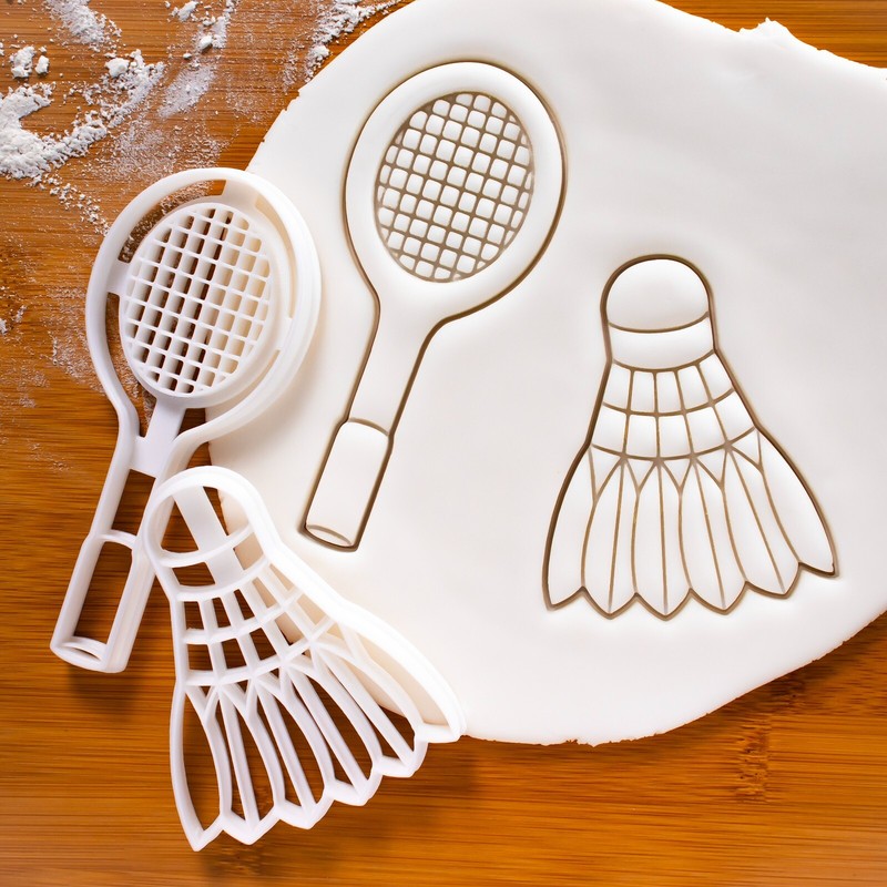 Badminton Racket & Shuttlecock Cookie Cutters – sports training coach racquet